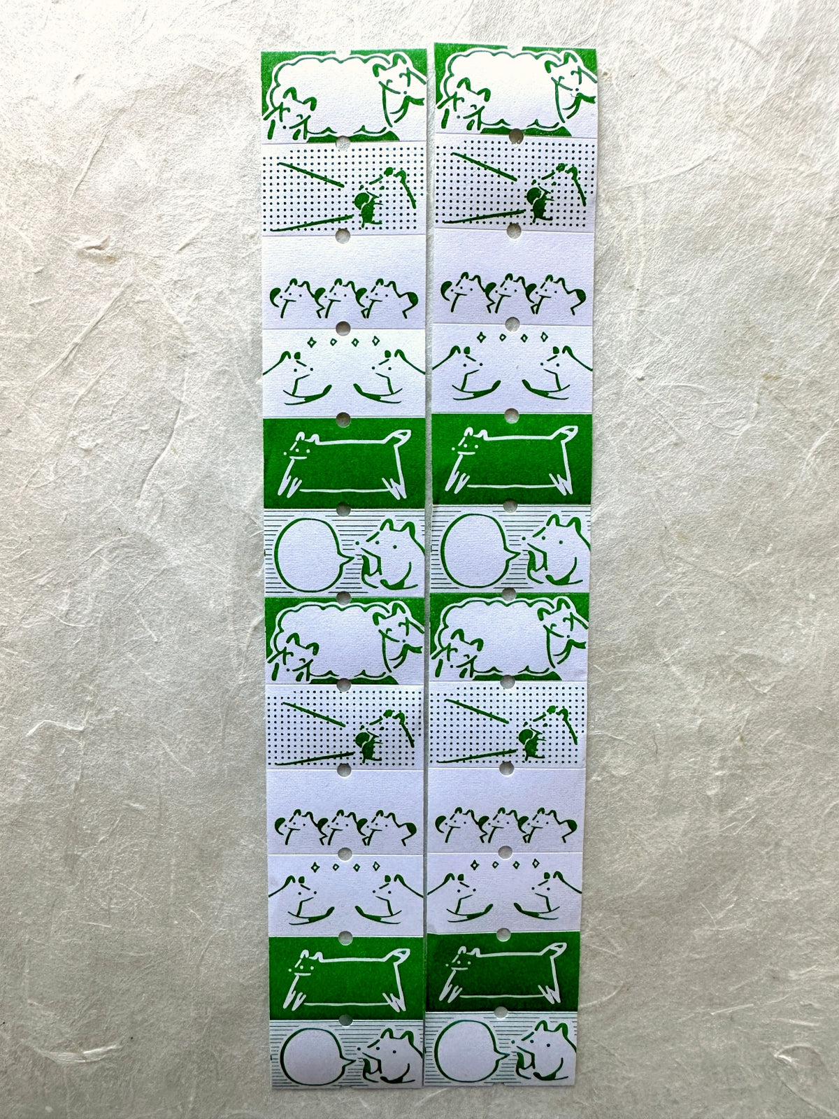 Hello Studio - Matcha Fox writable label sticker roll SAMPLES