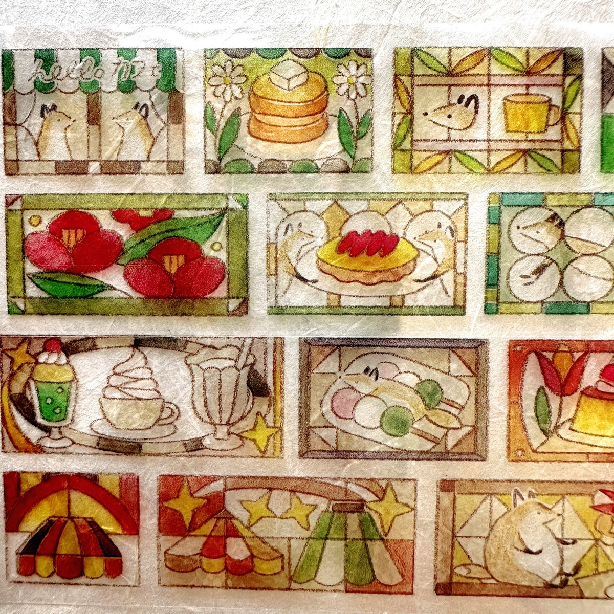 Hello Studio - Tea House by the Stained-Glass Window PET tape SAMPLES
