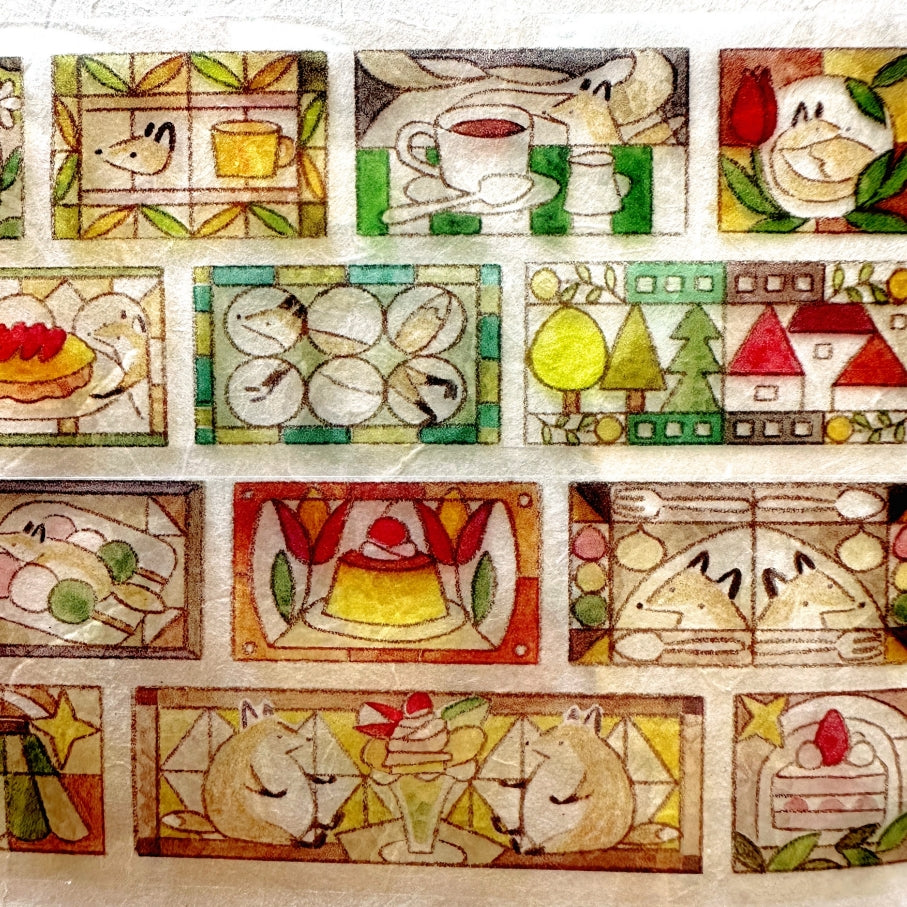 Hello Studio - Tea House by the Stained-Glass Window PET tape SAMPLES
