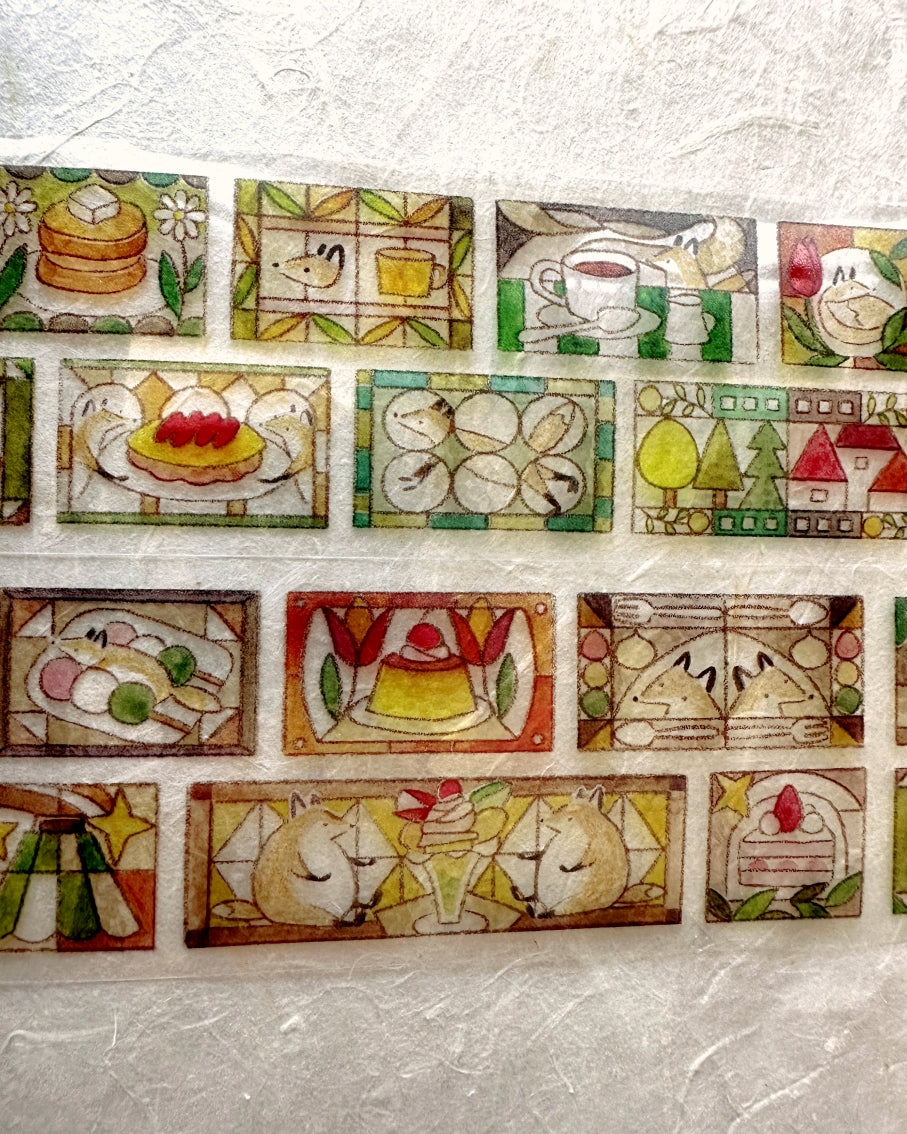 Hello Studio - Tea House by the Stained-Glass Window PET tape SAMPLES