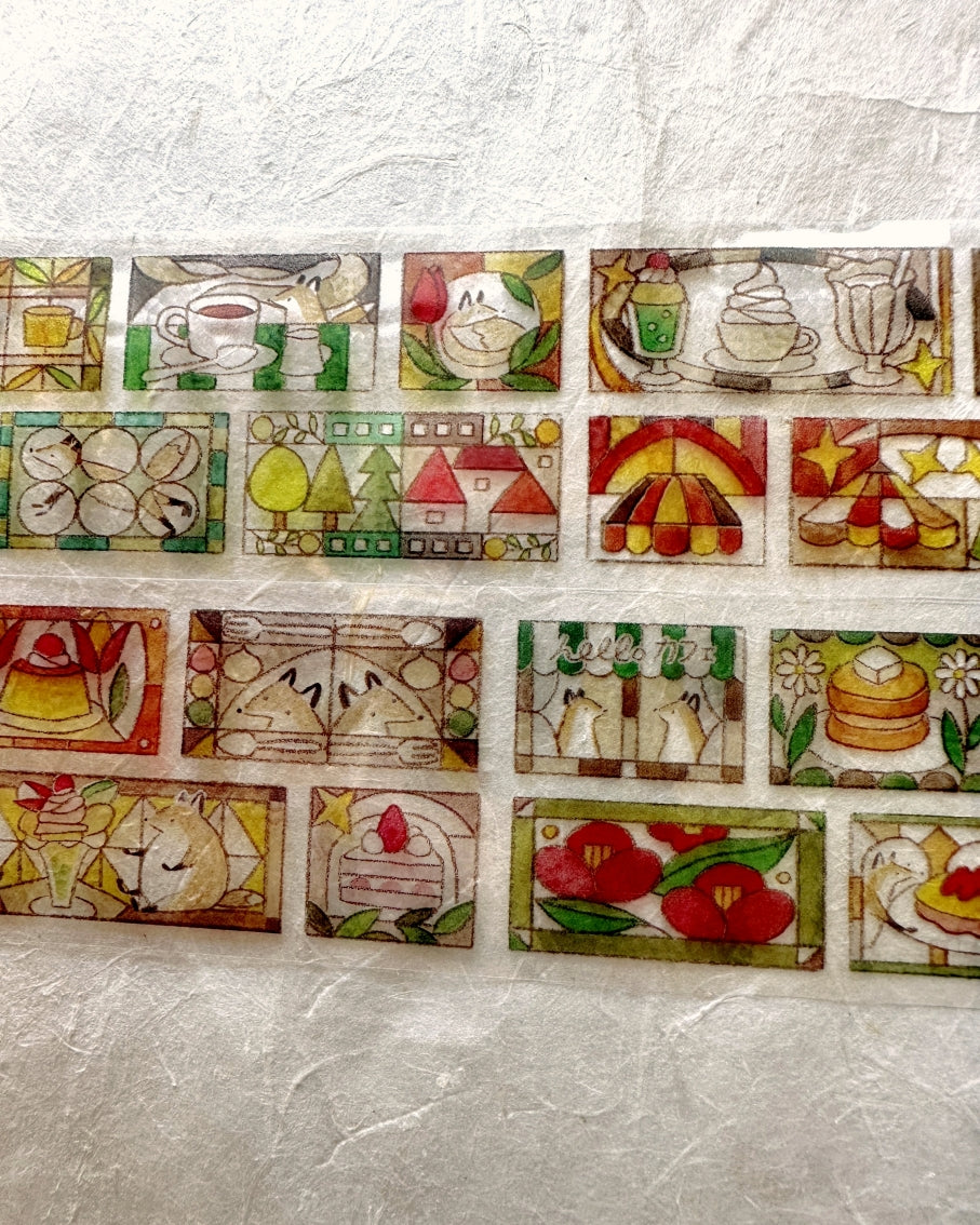 Hello Studio - Tea House by the Stained-Glass Window PET tape SAMPLES