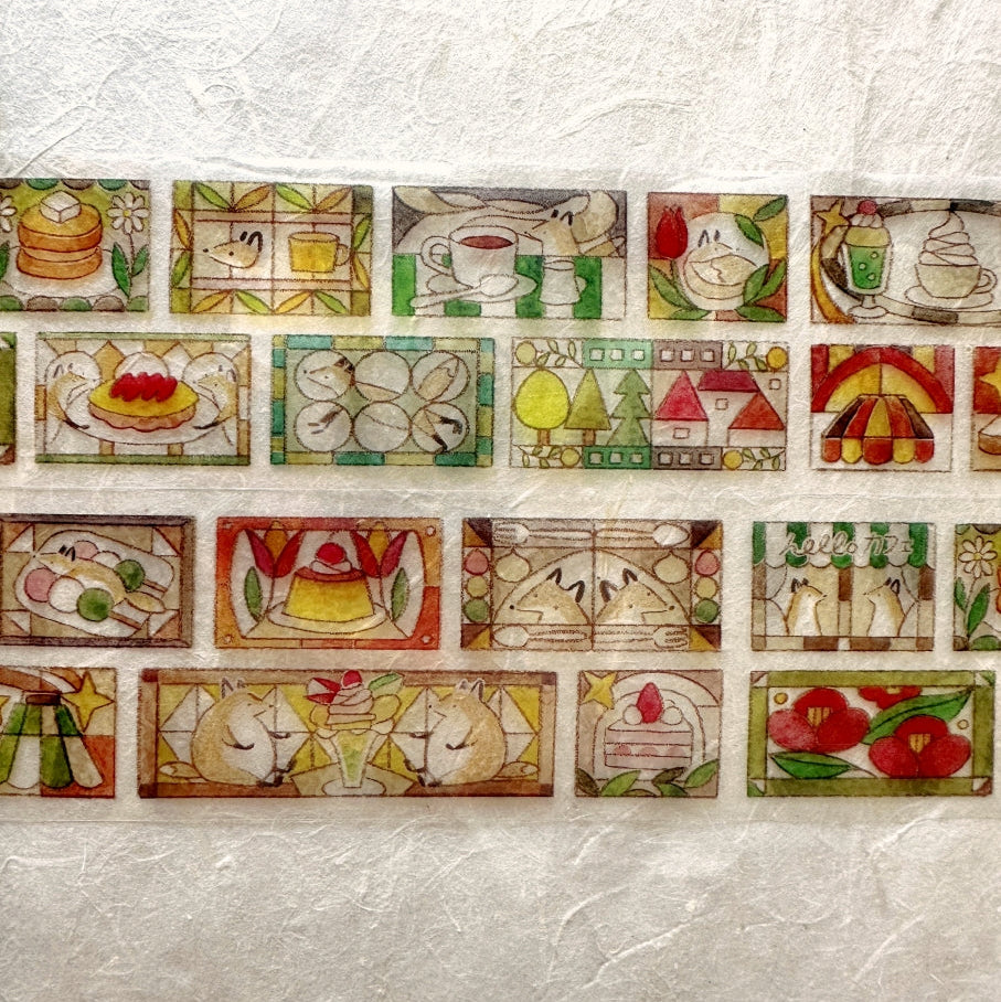 Hello Studio - Tea House by the Stained-Glass Window PET tape SAMPLES