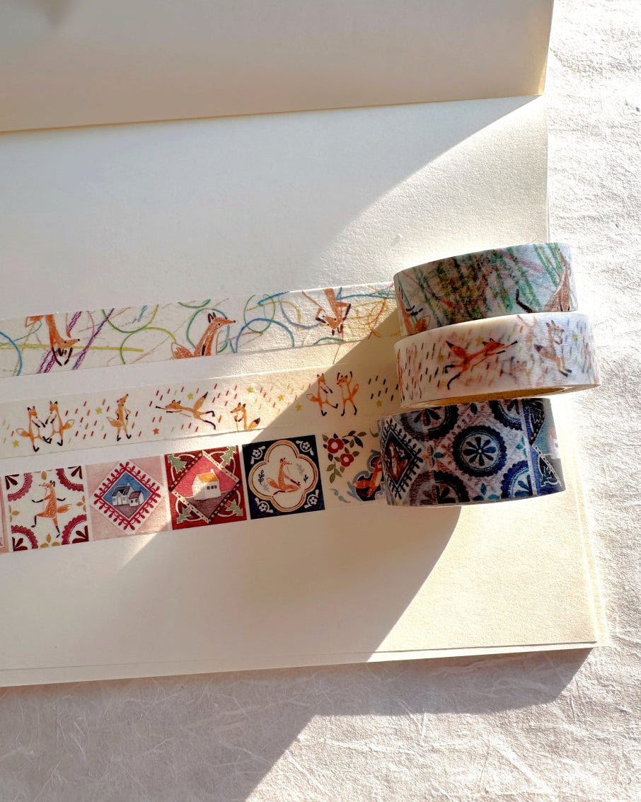 Hello Studio - Graffiti Time, Dancing in the Rain, Retro Tile washi tape SAMPLES