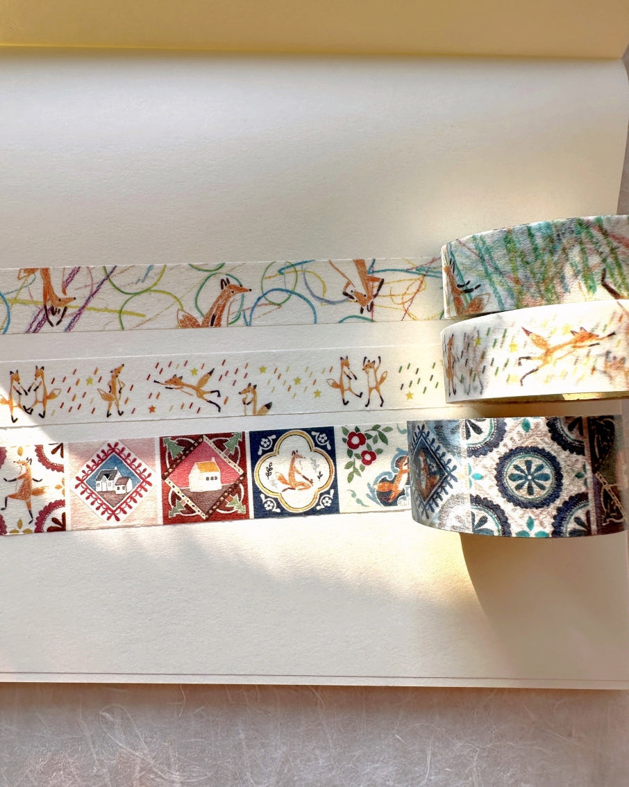 Hello Studio - Graffiti Time, Dancing in the Rain, Retro Tile washi tape SAMPLES
