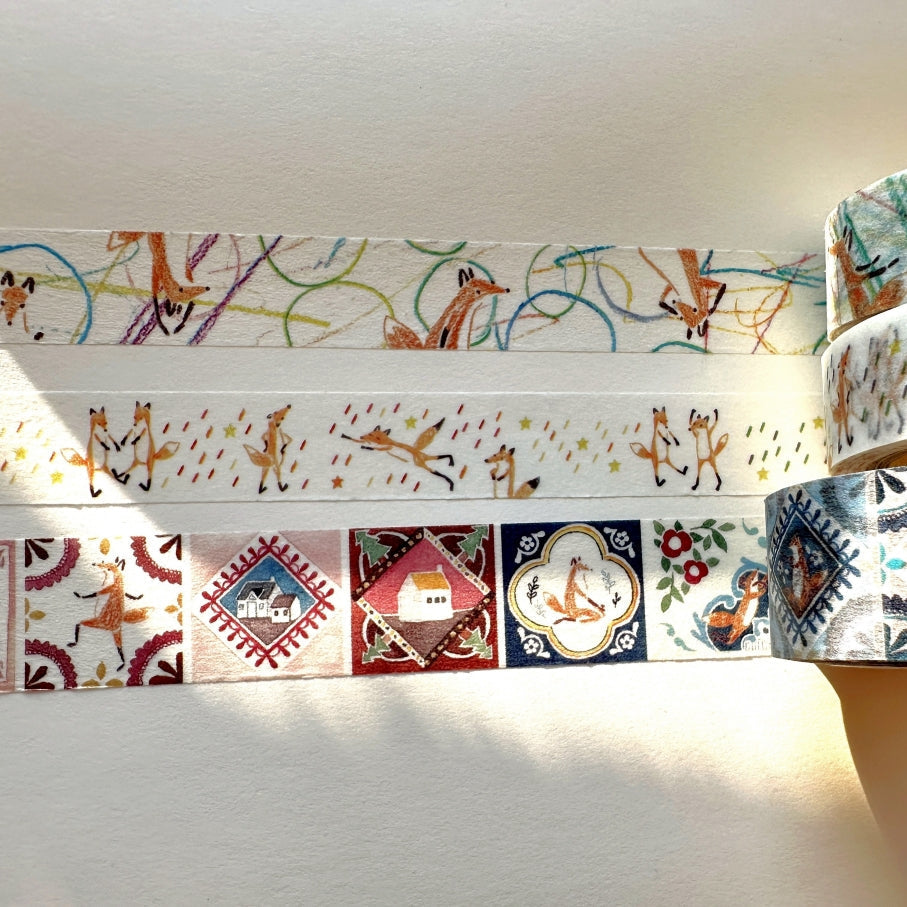 Hello Studio - Graffiti Time, Dancing in the Rain, Retro Tile washi tape SAMPLES