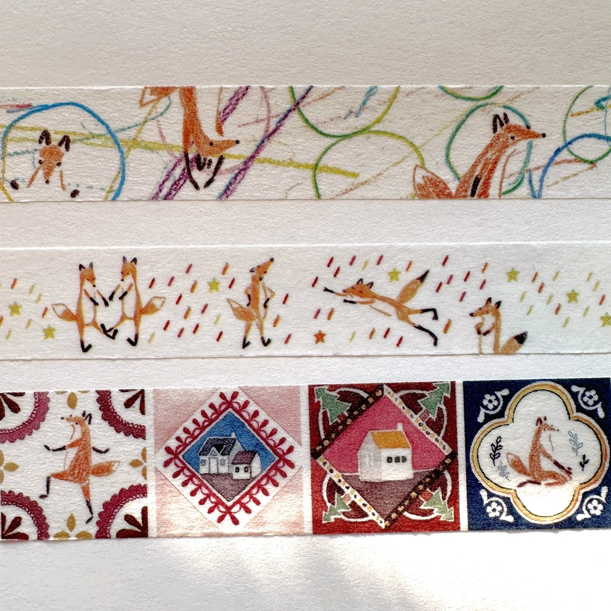 Hello Studio - Graffiti Time, Dancing in the Rain, Retro Tile washi tape SAMPLES