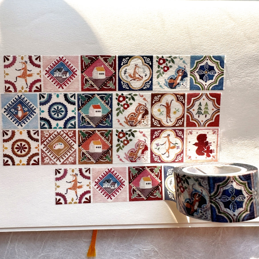 Hello Studio - Graffiti Time, Dancing in the Rain, Retro Tile washi tape SAMPLES