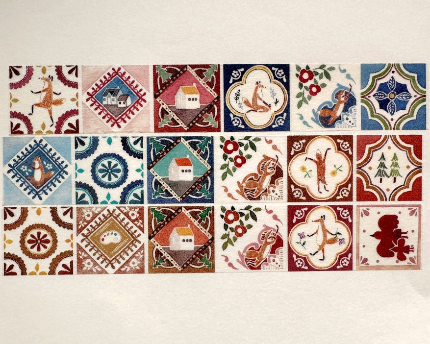 Hello Studio - Graffiti Time, Dancing in the Rain, Retro Tile washi tape SAMPLES