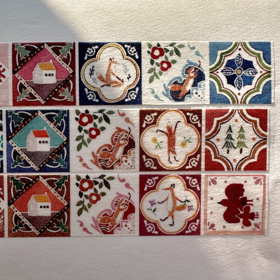 Hello Studio - Graffiti Time, Dancing in the Rain, Retro Tile washi tape SAMPLES