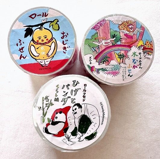 Inunco x Chanky Matsumoto - Macho man and panda cub sticky memo roll SAMPLES