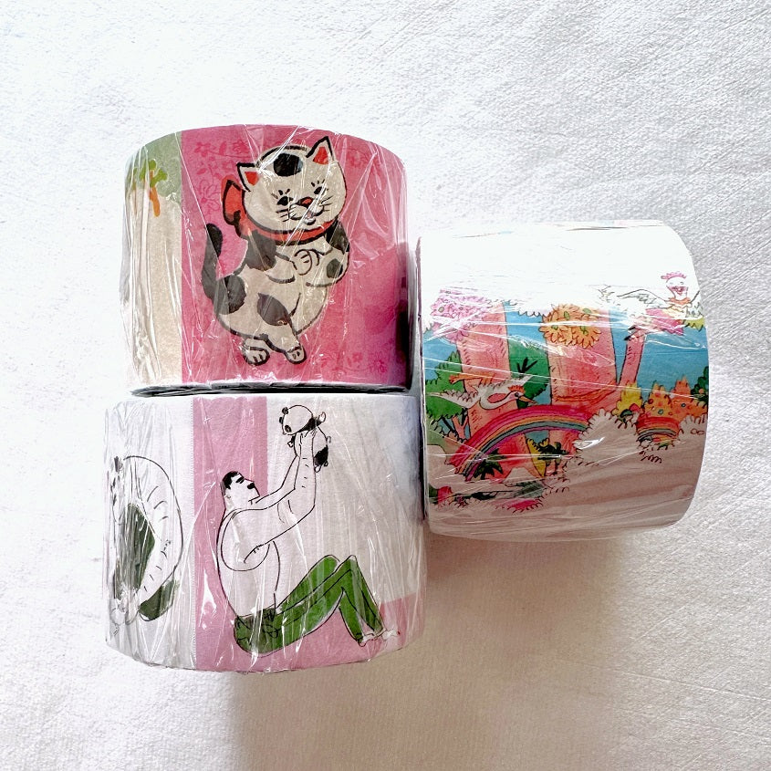 Inunco x Chanky Matsumoto - Macho man and panda cub sticky memo roll SAMPLES