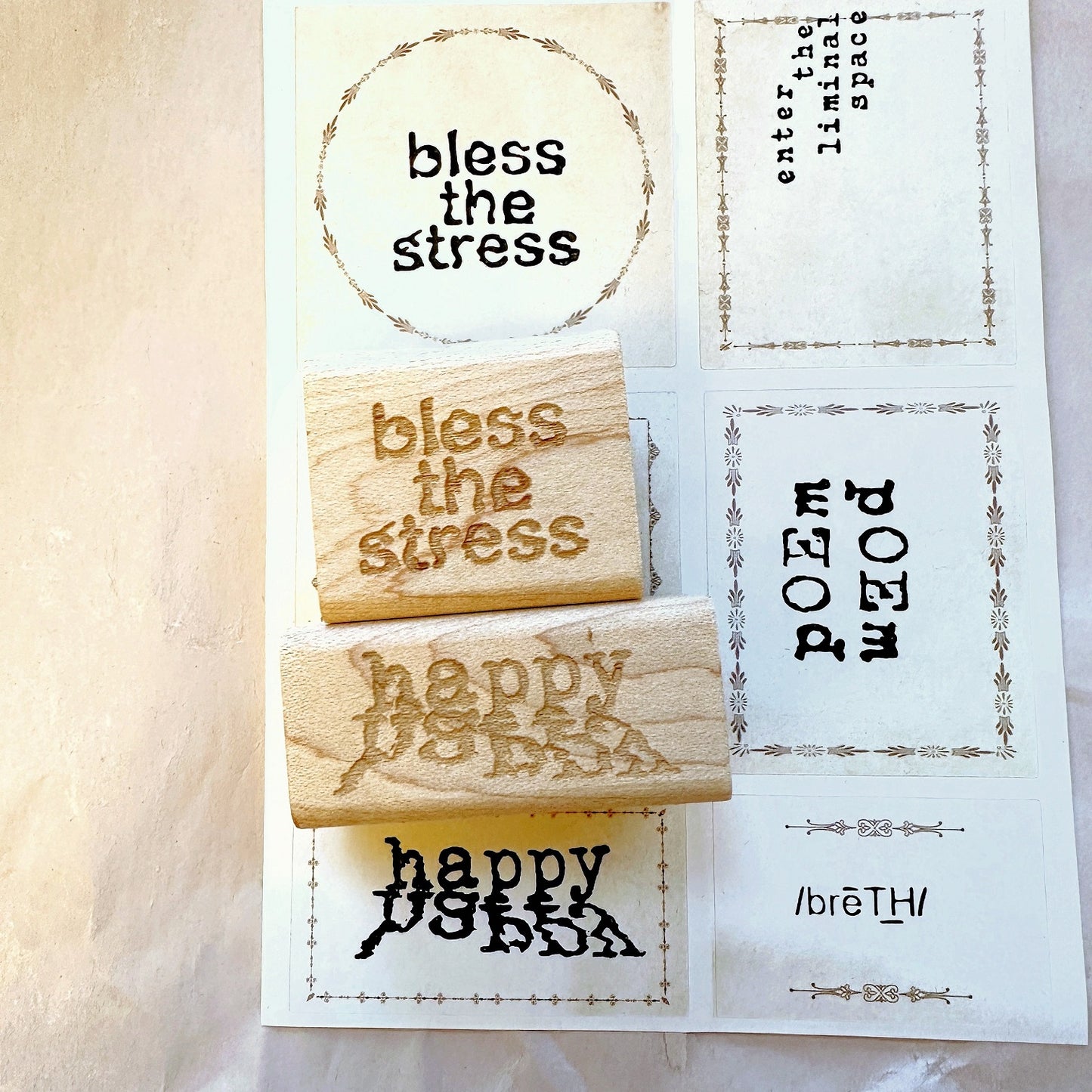 TAOthings Studio - Bless the Stress rubber stamp