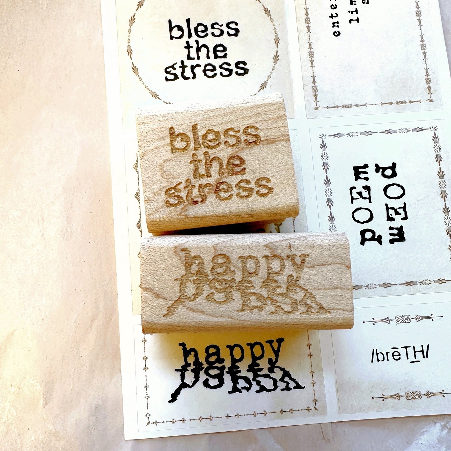 TAOthings Studio - Bless the Stress rubber stamp