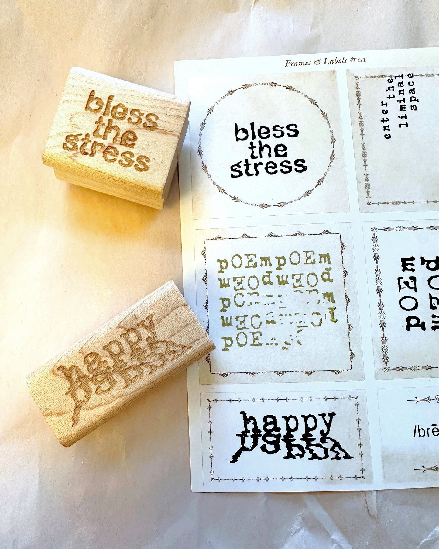 TAOthings Studio - Bless the Stress rubber stamp