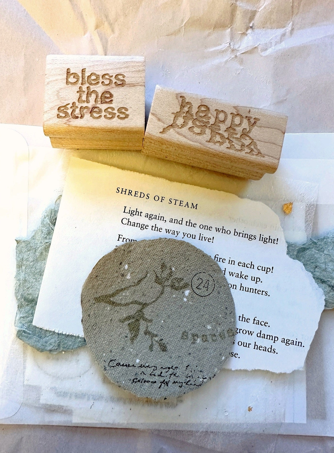 TAOthings Studio - Bless the Stress rubber stamp