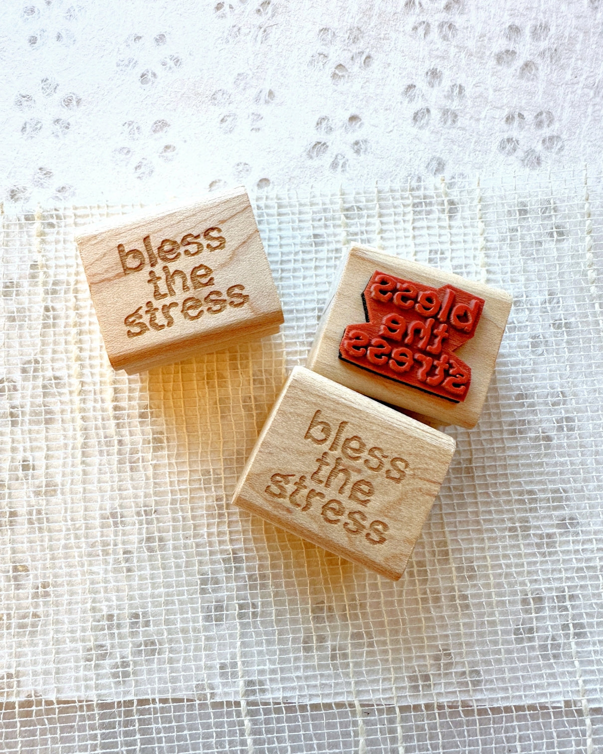 TAOthings Studio - Bless the Stress rubber stamp
