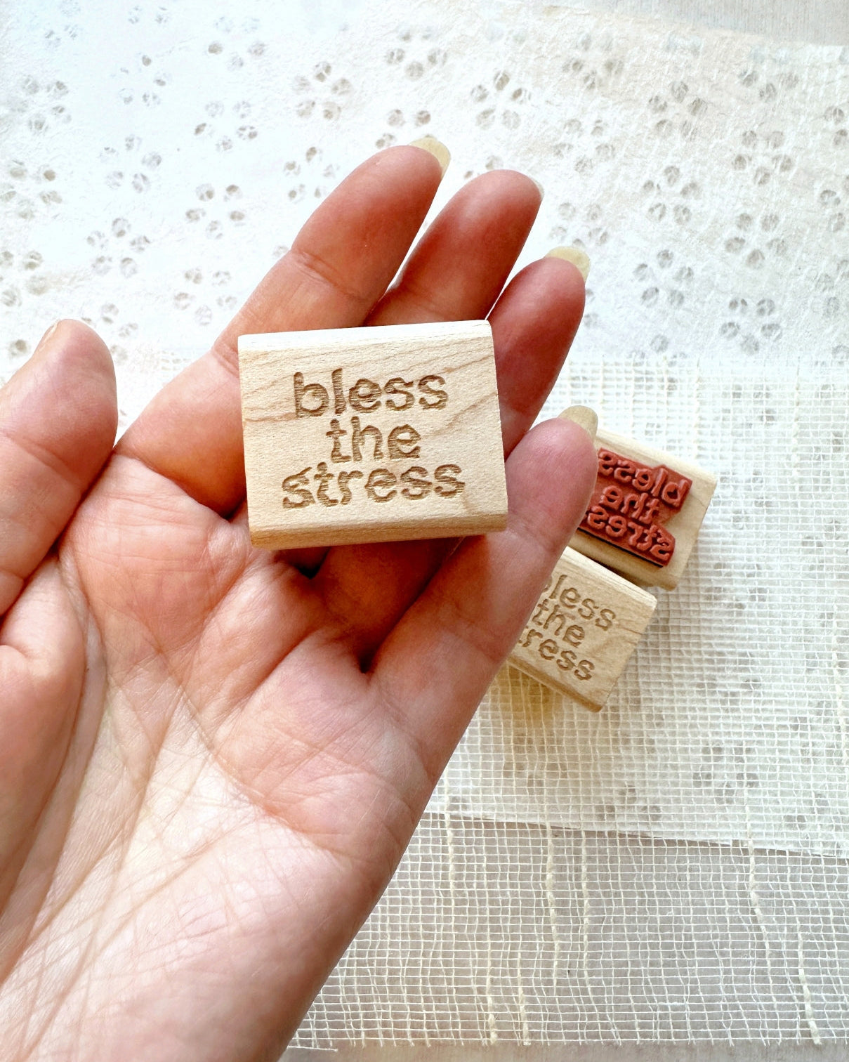 TAOthings Studio - Bless the Stress rubber stamp
