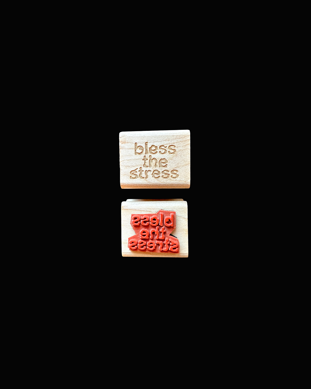 TAOthings Studio - Bless the Stress rubber stamp