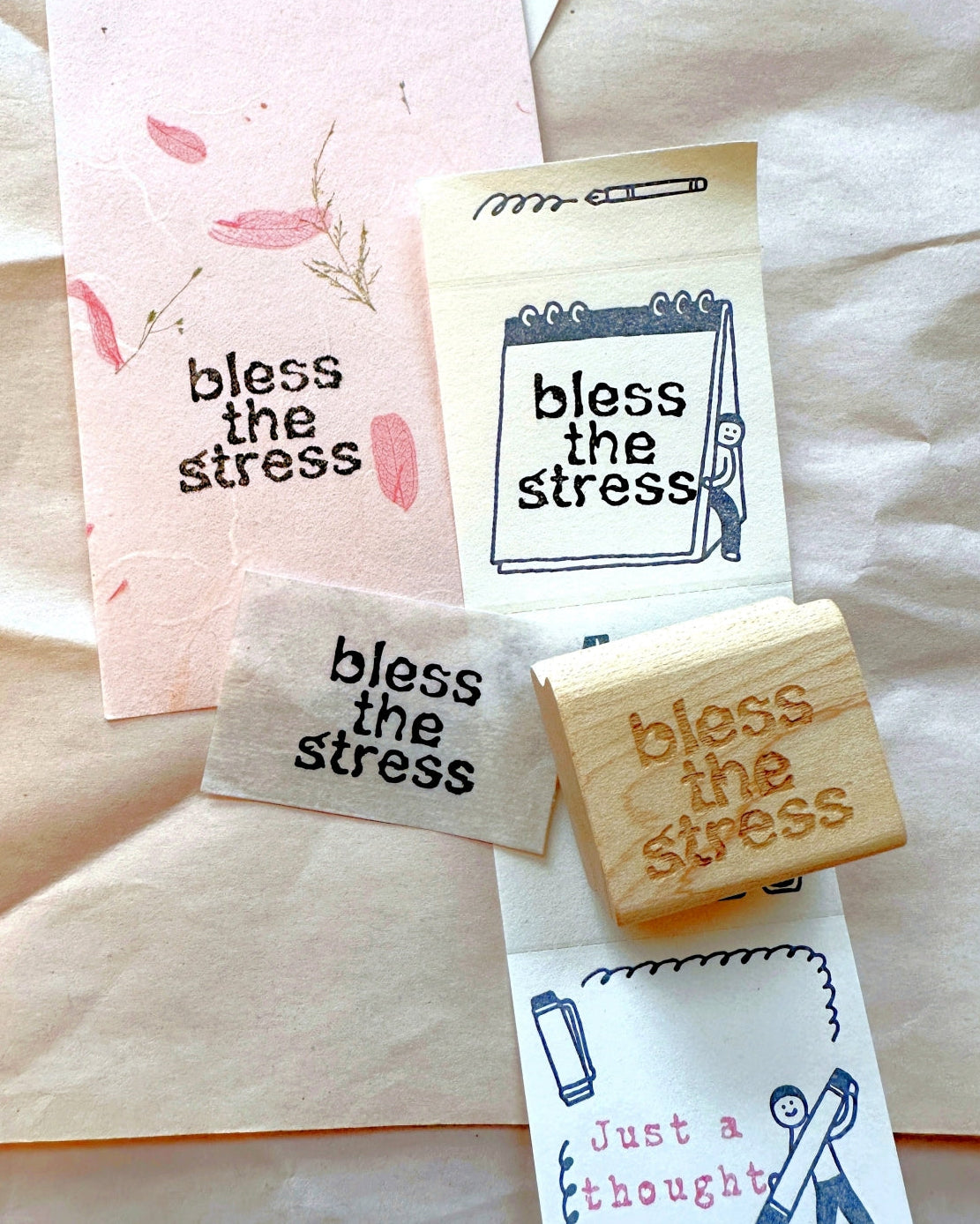 TAOthings Studio - Bless the Stress rubber stamp