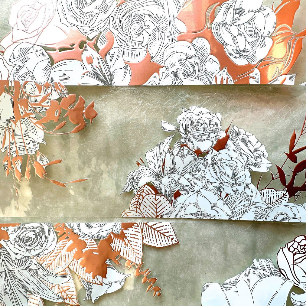 J.A.B. Design - Wedding Flowers rose-gold PET tape SAMPLES