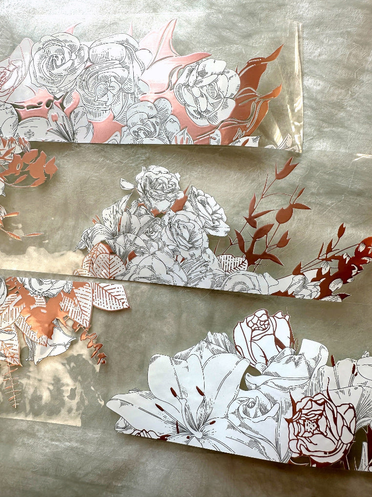J.A.B. Design - Wedding Flowers rose-gold PET tape SAMPLES