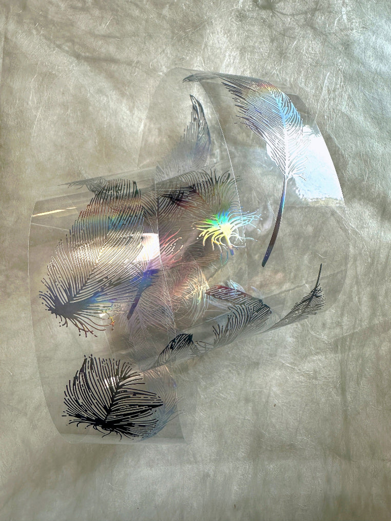 J.A.B. Design - Angel's Feather laser silver iridescent PET tape SAMPLES