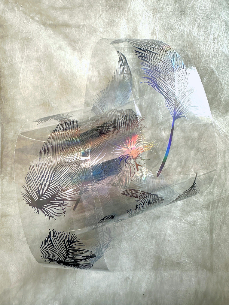 J.A.B. Design - Angel's Feather laser silver iridescent PET tape SAMPLES