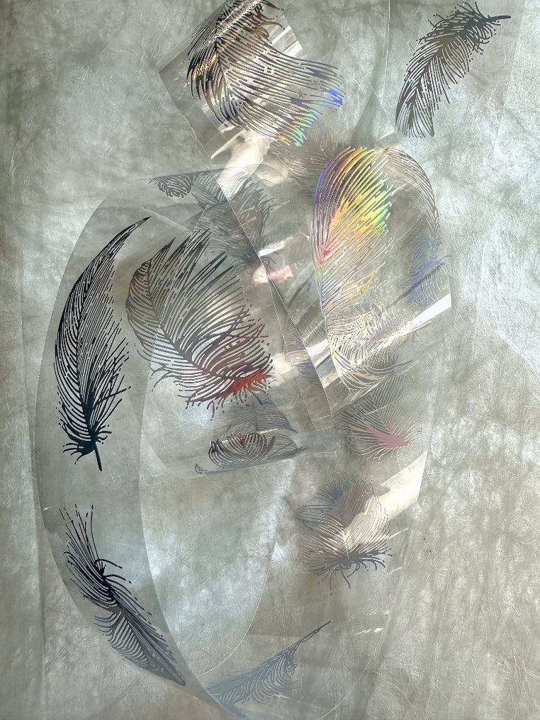 J.A.B. Design - Angel's Feather laser silver iridescent PET tape SAMPLES