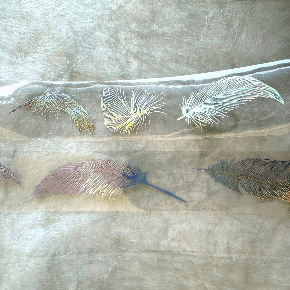 J.A.B. Design - Angel's Feather laser silver iridescent PET tape SAMPLES