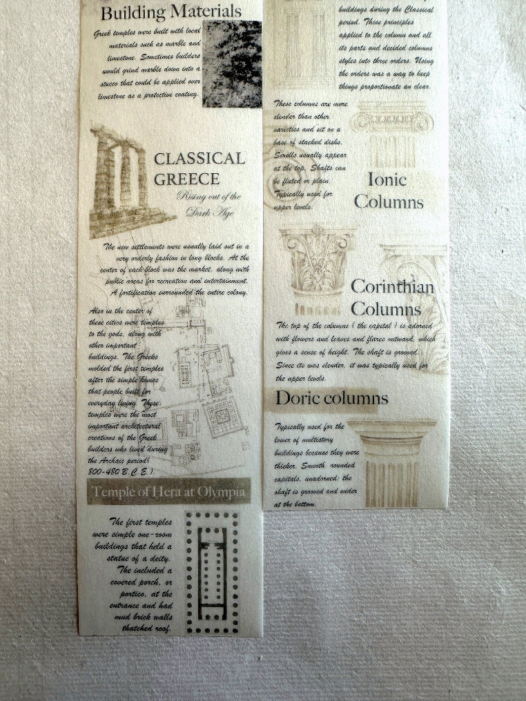 J.A.B. Design - Lost in Architecture: Ancient Greece washi tape SAMPLES
