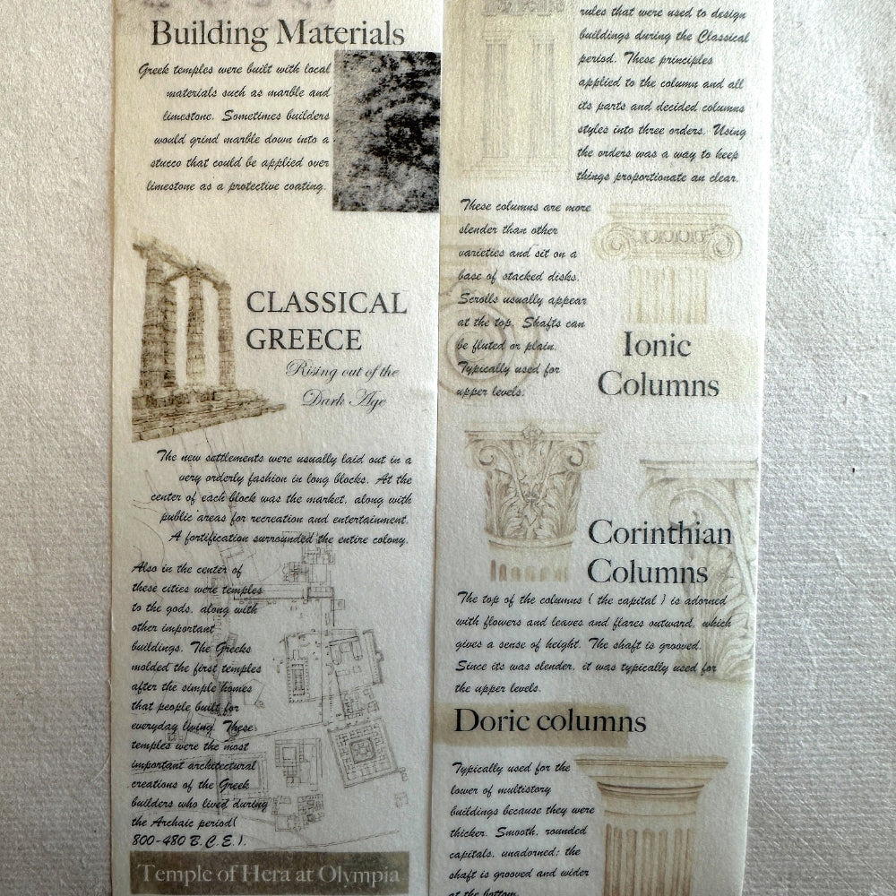 J.A.B. Design - Lost in Architecture: Ancient Greece washi tape SAMPLES