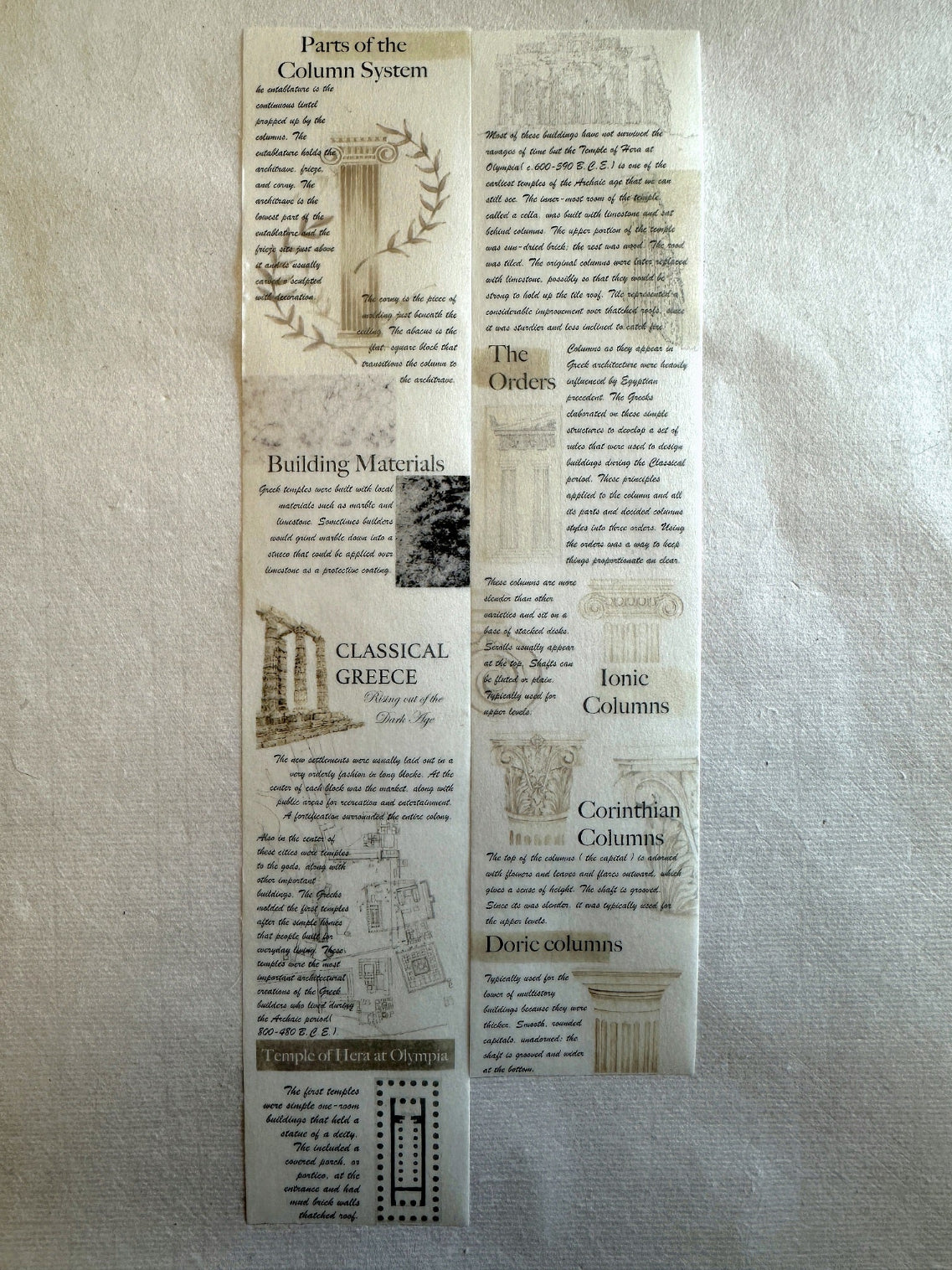 J.A.B. Design - Lost in Architecture: Ancient Greece washi tape SAMPLES