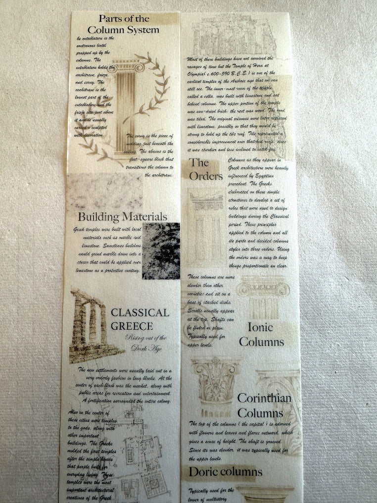 J.A.B. Design - Lost in Architecture: Ancient Greece washi tape SAMPLES