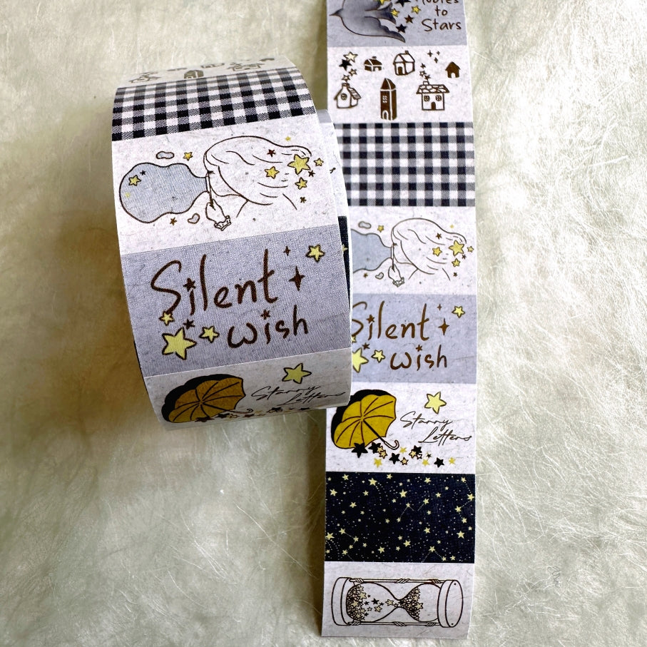 Journal Pages - Starry Whispers label sticker roll SAMPLES