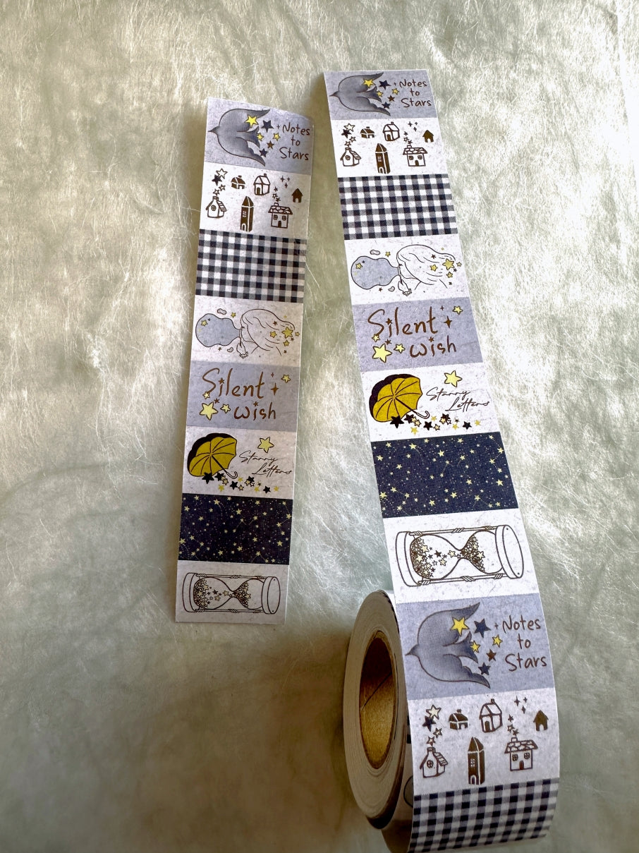 Journal Pages - Starry Whispers label sticker roll SAMPLES
