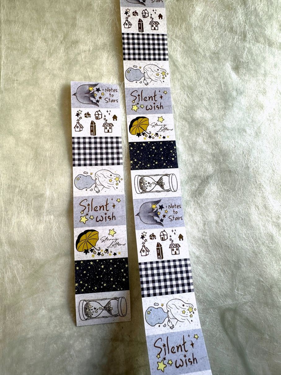 Journal Pages - Starry Whispers label sticker roll SAMPLES