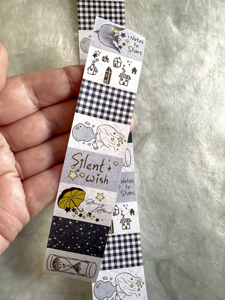 Journal Pages - Starry Whispers label sticker roll SAMPLES