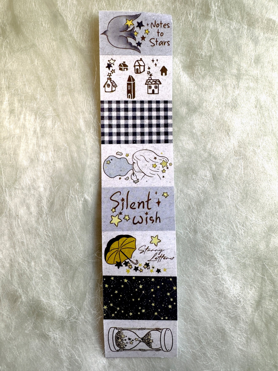 Journal Pages - Starry Whispers label sticker roll SAMPLES