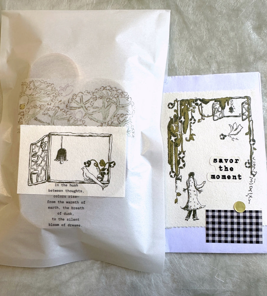 Journal Pages - Starry Whispers label sticker roll SAMPLES