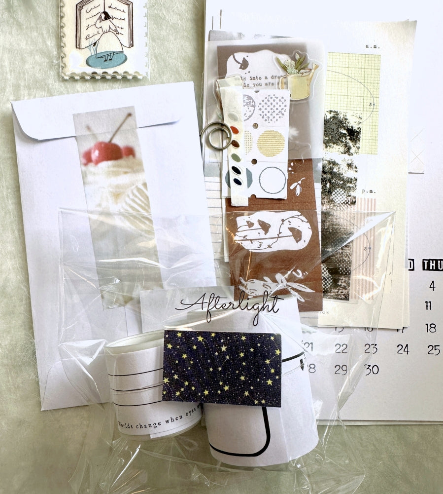 Journal Pages - Starry Whispers label sticker roll SAMPLES