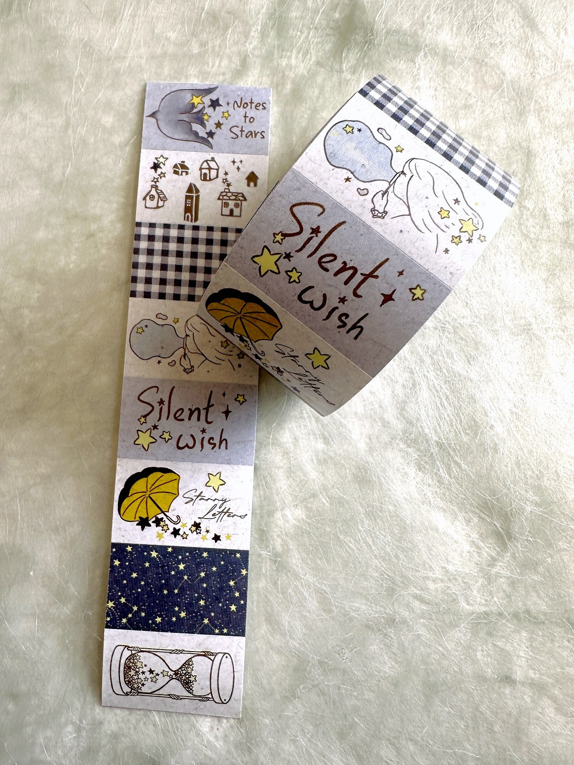 Journal Pages - Starry Whispers label sticker roll SAMPLES