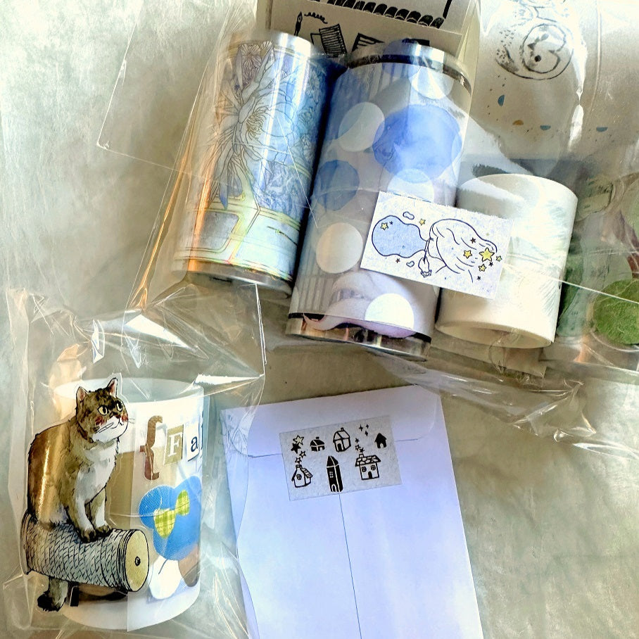 Journal Pages - Starry Whispers label sticker roll SAMPLES