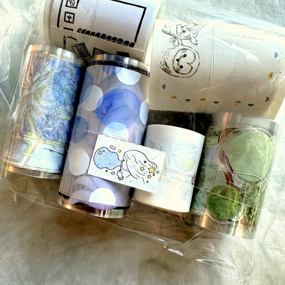 Journal Pages - Starry Whispers label sticker roll SAMPLES