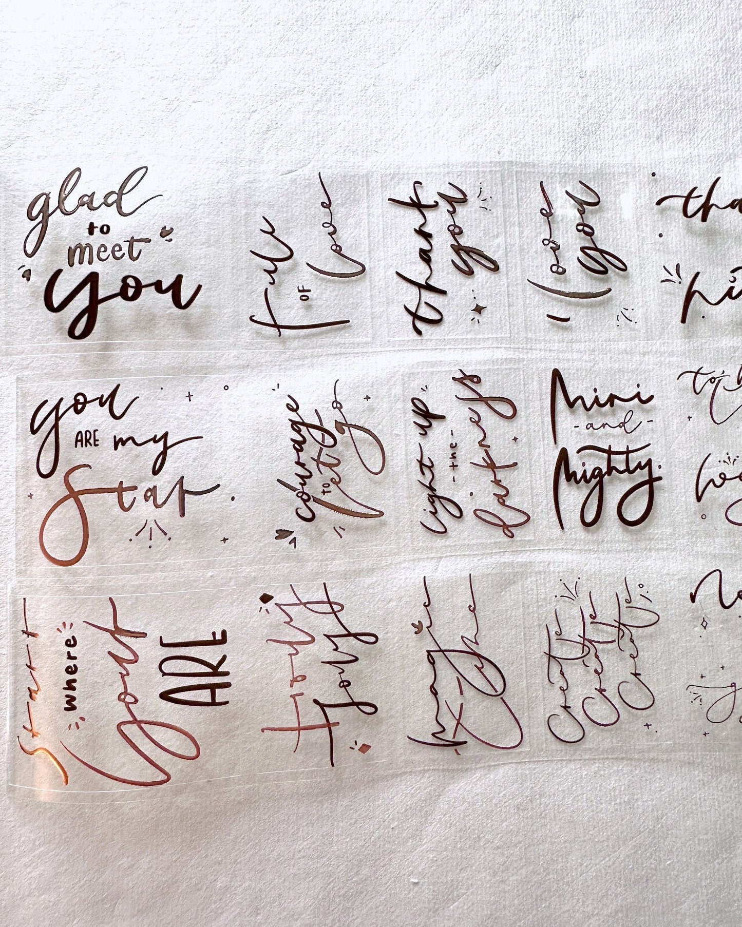 Jr. Journal - Magic Time kiss-cut rose-gold PVC tape SAMPLES