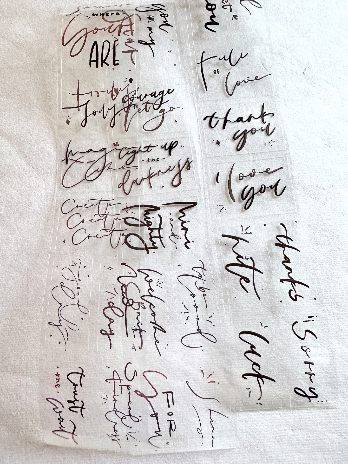 Jr. Journal - Magic Time kiss-cut rose-gold PVC tape SAMPLES