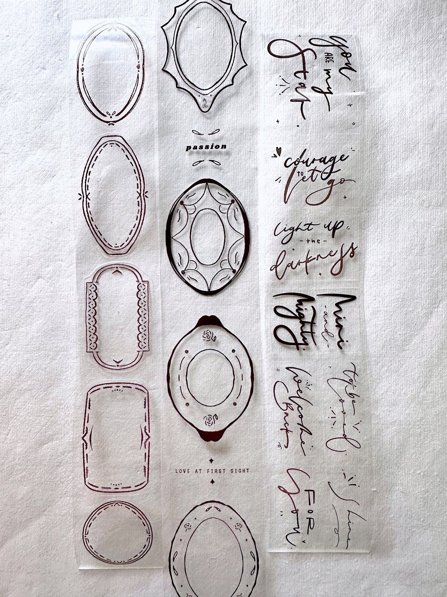 Jr. Journal - Magic Time kiss-cut rose-gold PVC tape SAMPLES