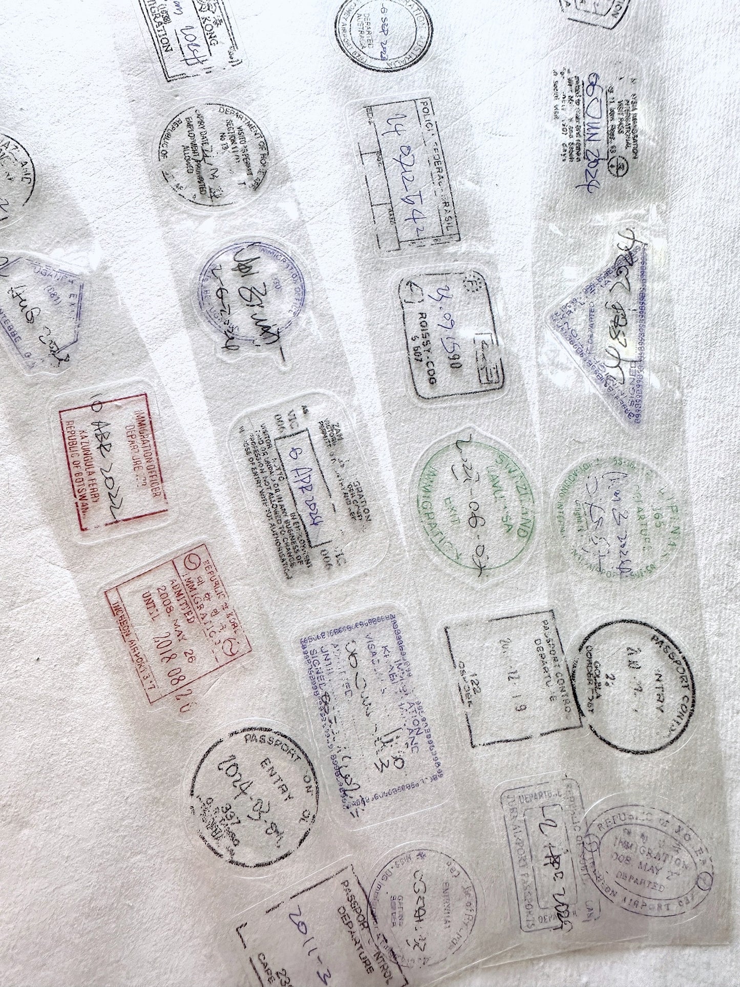 Jr. Journal - Expired Visa Stamp kiss-cut PVC tape SAMPLES
