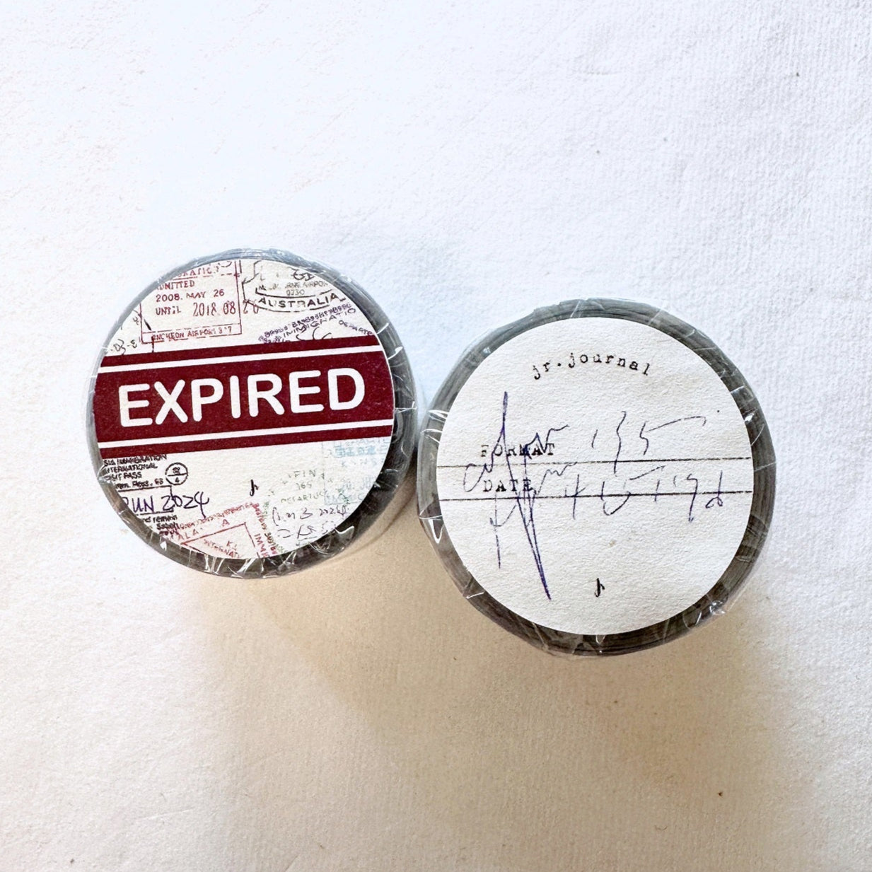 Jr. Journal - Expired Visa Stamp kiss-cut PVC tape SAMPLES