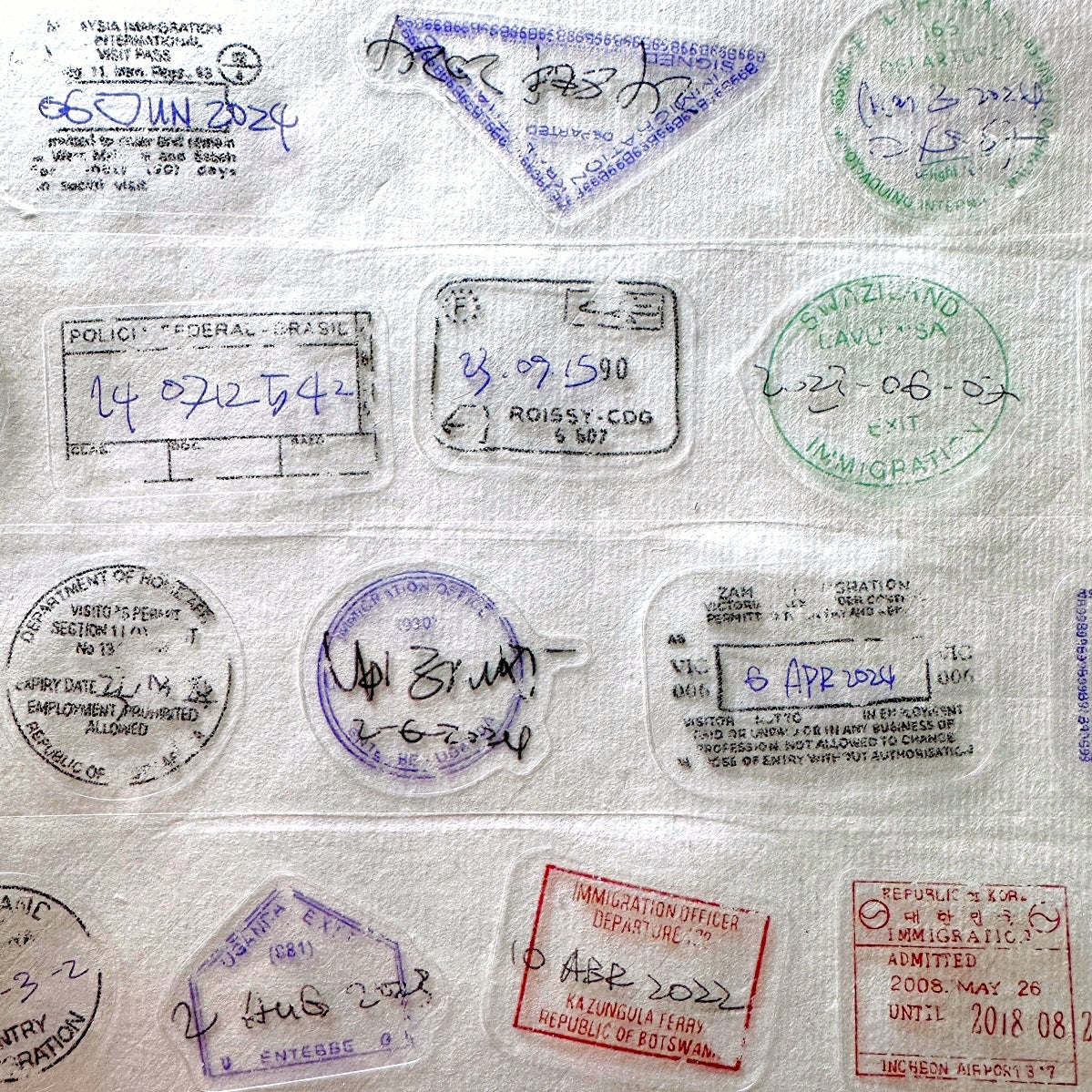 Jr. Journal - Expired Visa Stamp kiss-cut PVC tape SAMPLES – TAOthings ...