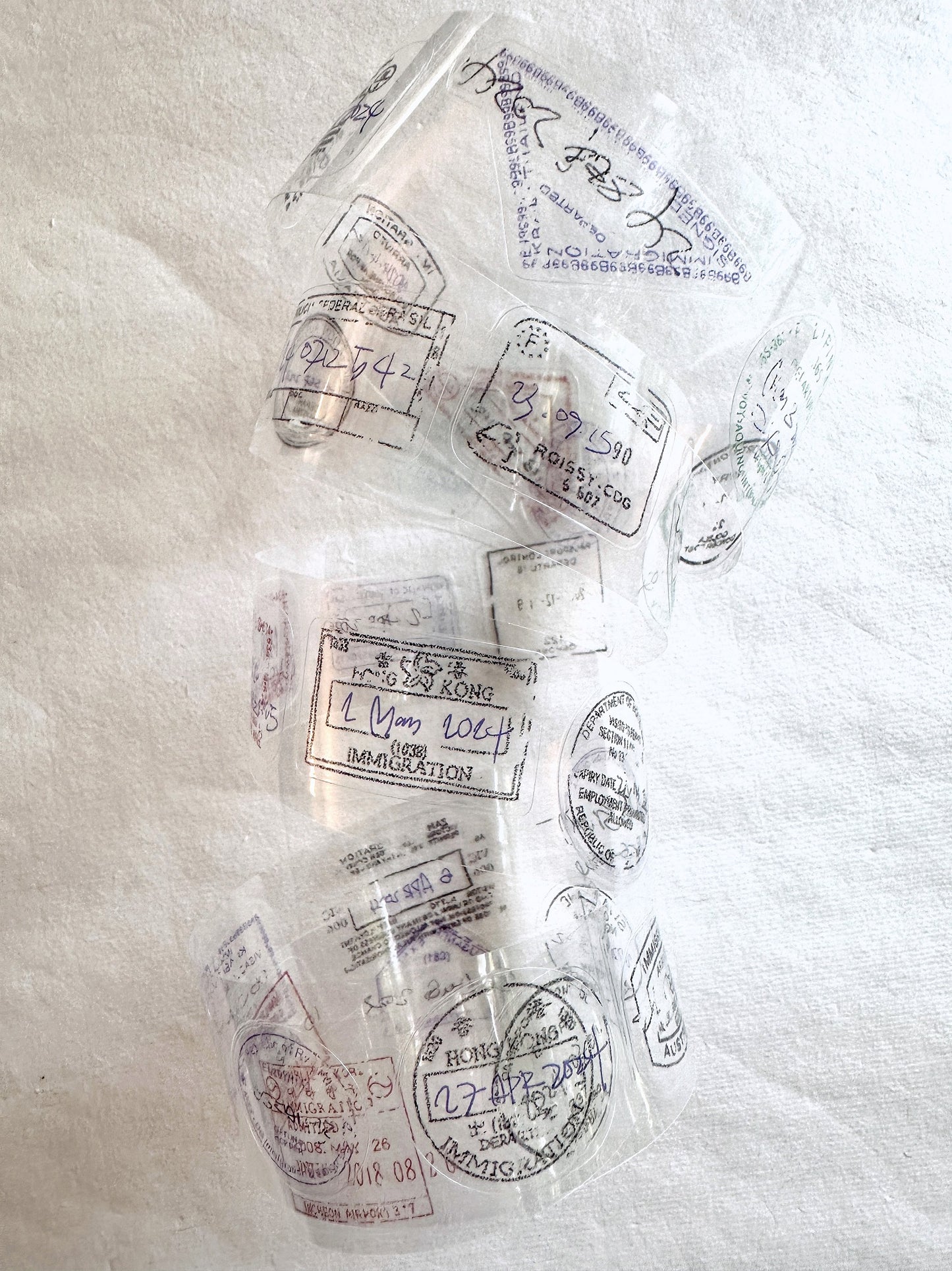 Jr. Journal - Expired Visa Stamp kiss-cut PVC tape SAMPLES